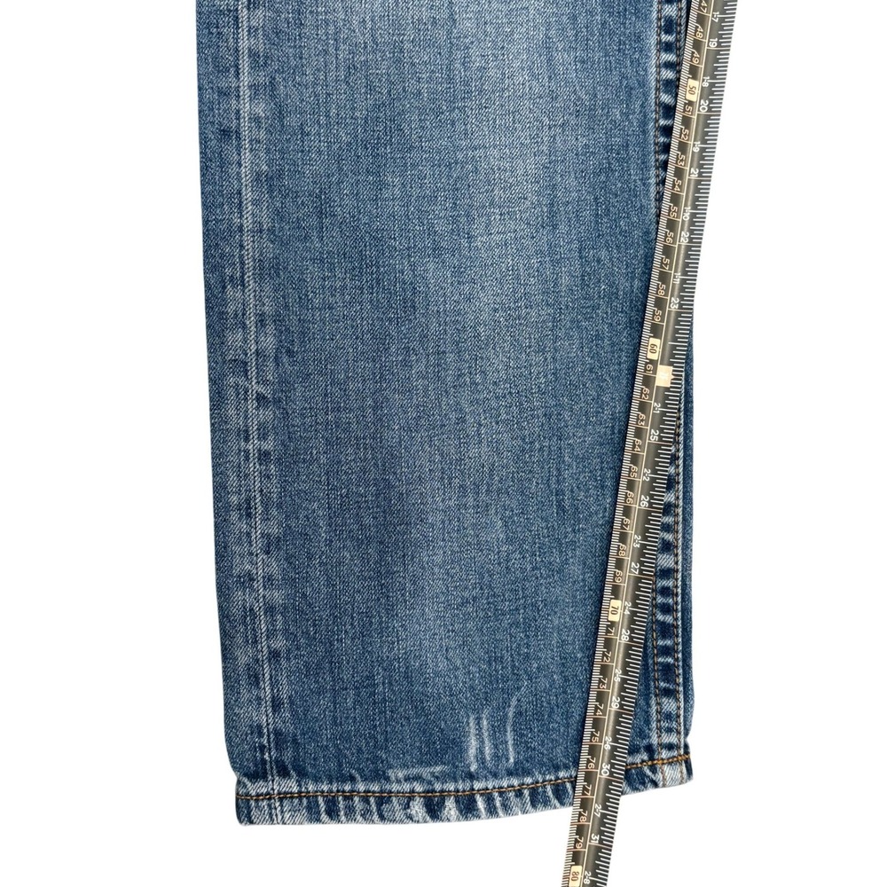 Armani Exchange Jeans Mens 31‎ Blue Straight Distressed Ripped Patch Denim - Picture 8 of 11